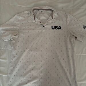 Adidas White USA Men's Polo Shirt